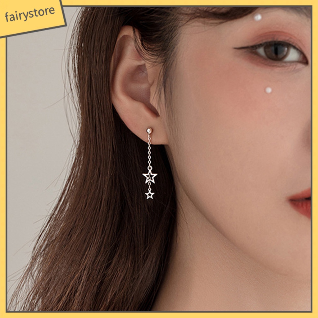 1 Đôi Bông Tai Hình Ngôi Sao Màu Sắc Ngọt Ngào Thời Trang