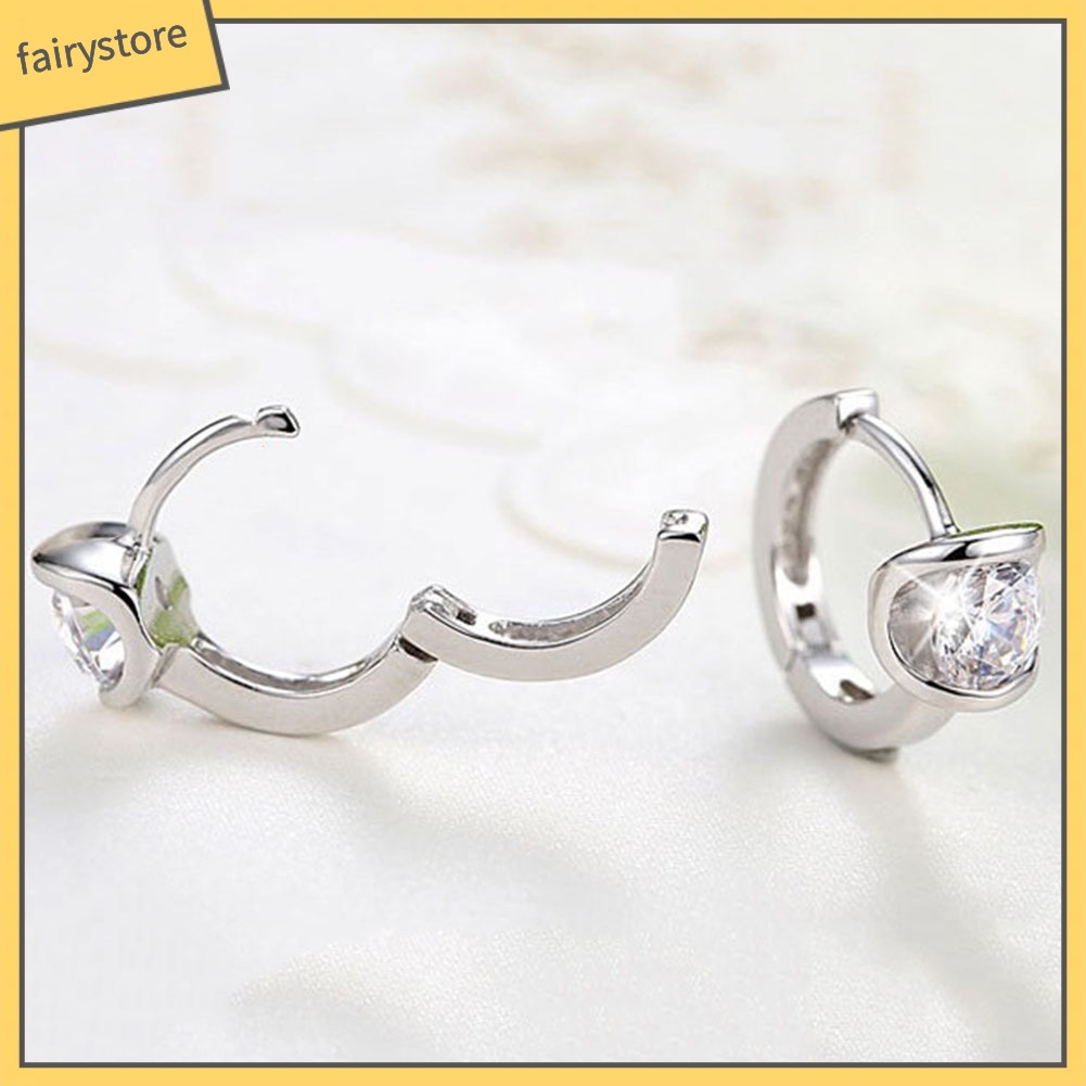 Bông Tai Tròn Đính Đá Thời Trang Dành Cho Nữ