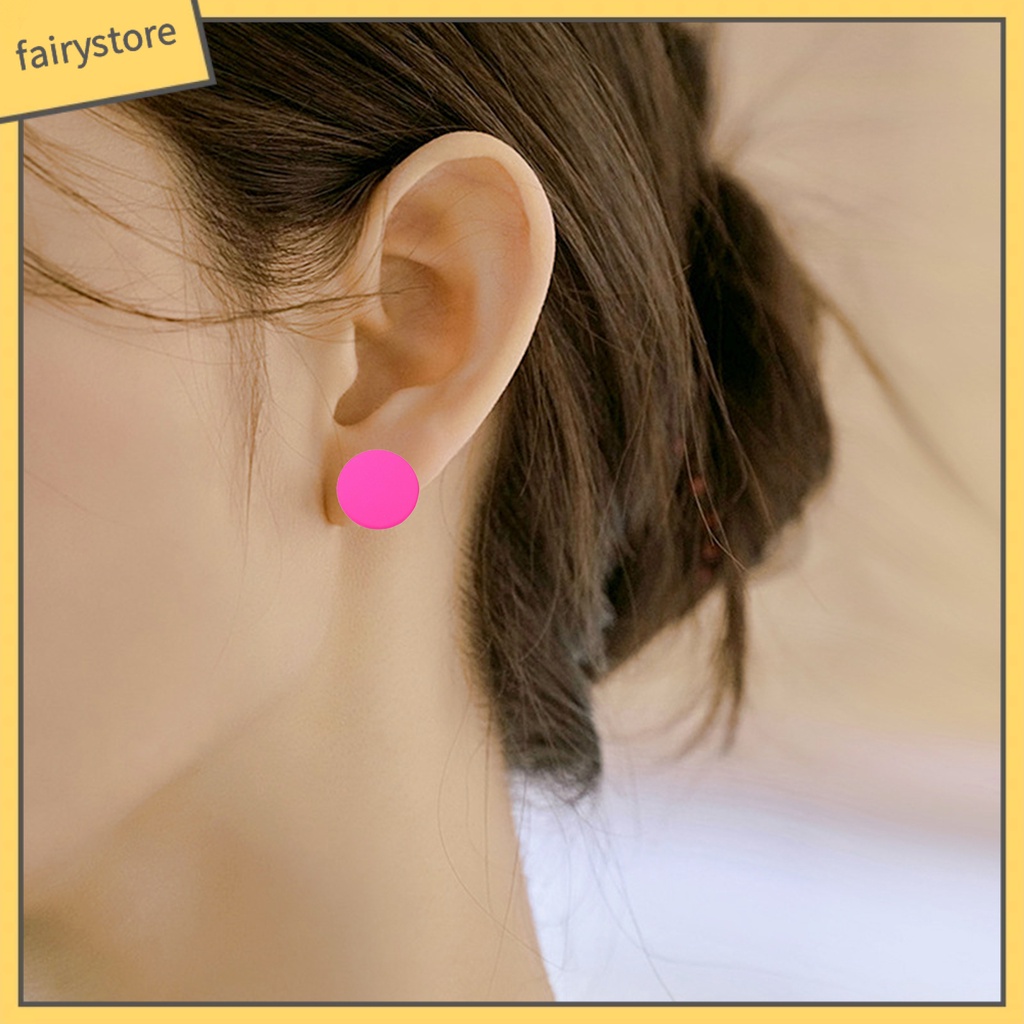 1 Đôi Bông Tai Hình Tròn Lớn Màu Kẹo Ngọt Thời Trang Dành Cho Nữ