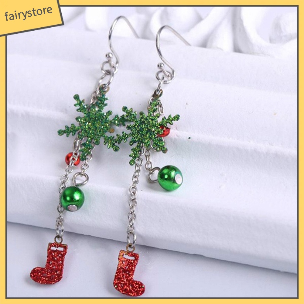 Bông Tai Dáng Dài Hình Bốt Bông Tuyết Dễ Thương Thời Trang Cho Nữ