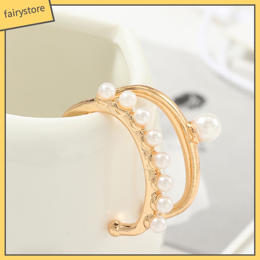 Khuyên Kẹp Vành Tai Đính Ngọc Trai Nhân Tạo Thời Trang