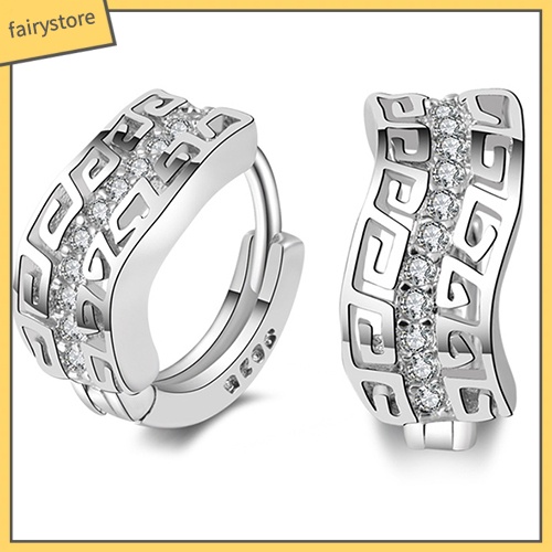 Bông Tai Mạ Bạc Đính Đá Thời Trang Dành Cho Nữ