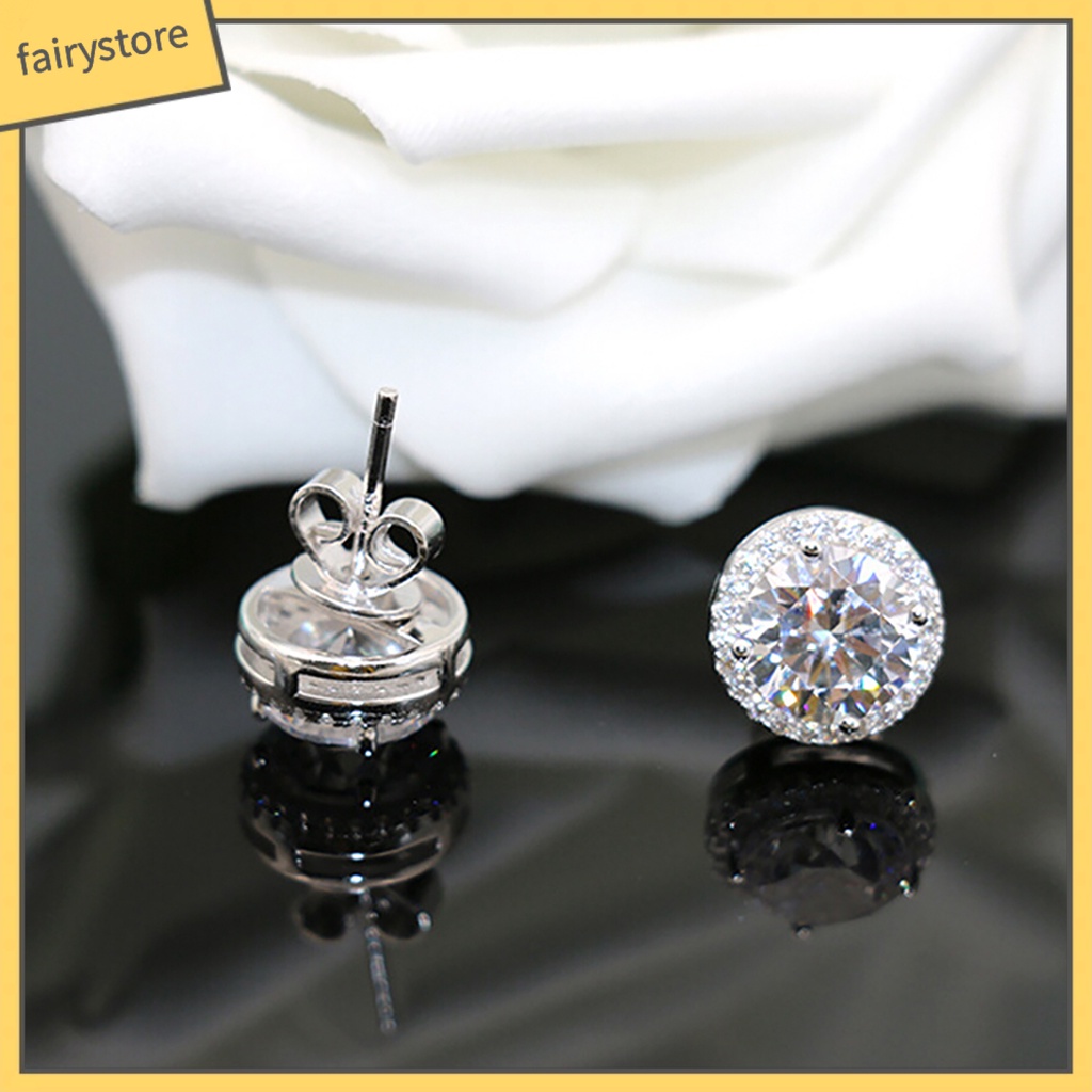 Bông Tai Mạ Bạc Đính Đá Zircon Thời Trang Dành Cho Nữ