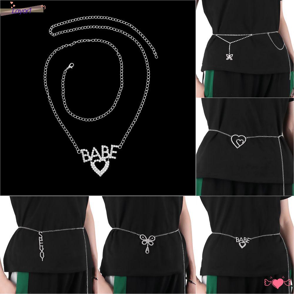 Dây Chuyền Toàn Thân Mặt Hình Trái Tim / Bướm Đính Đá Lấp Lánh Gợi Cảm LAYOR1