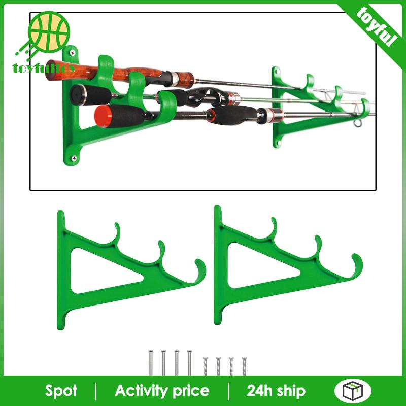 Set 2 Kệ Đựng Cần Câu Cá Gắn Tường / Cửa Xe Hơi Siêu Bền Tiện Dụng