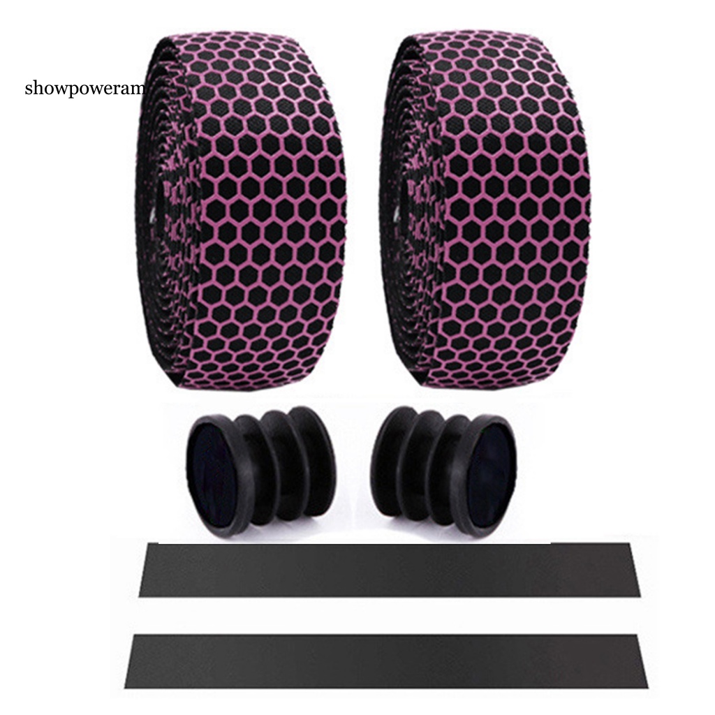 Bộ 2 Băng Quấn Tay Lái Xe Đạp Thiết Kế Kiểu Tổ Ong Thoáng Khí Mềm Mại Kèm Chốt Cắm