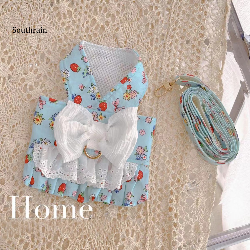 1 Bộ Áo Vest Và Quần Yếm Bằng Polyester Thoáng Khí In Họa Tiết Dễ Thương Dùng Chụp Ảnh Cho Cún Cưng