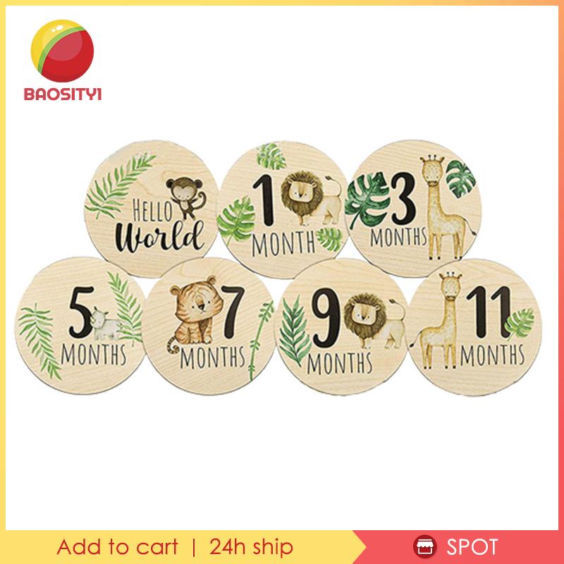 [Baosity1] 7 Thẻ Gỗ Đánh Dấu Cột Mốc Phát Triển Trí Thông Minh Cho Bé Tắm