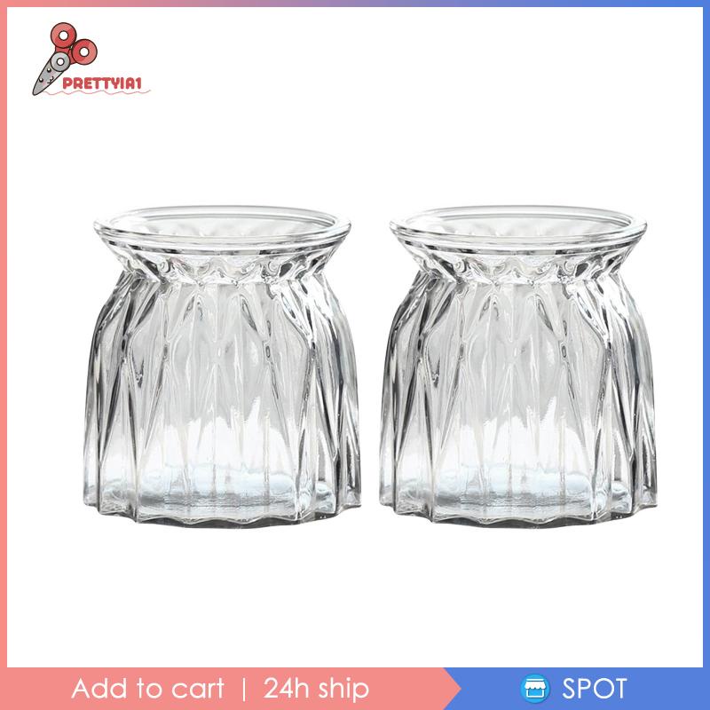 Set 2 Lọ Thủy Tinh Trồng Cây Prettyia1 [Prettyia1] Cho Nhà Hàng / Văn Phòng