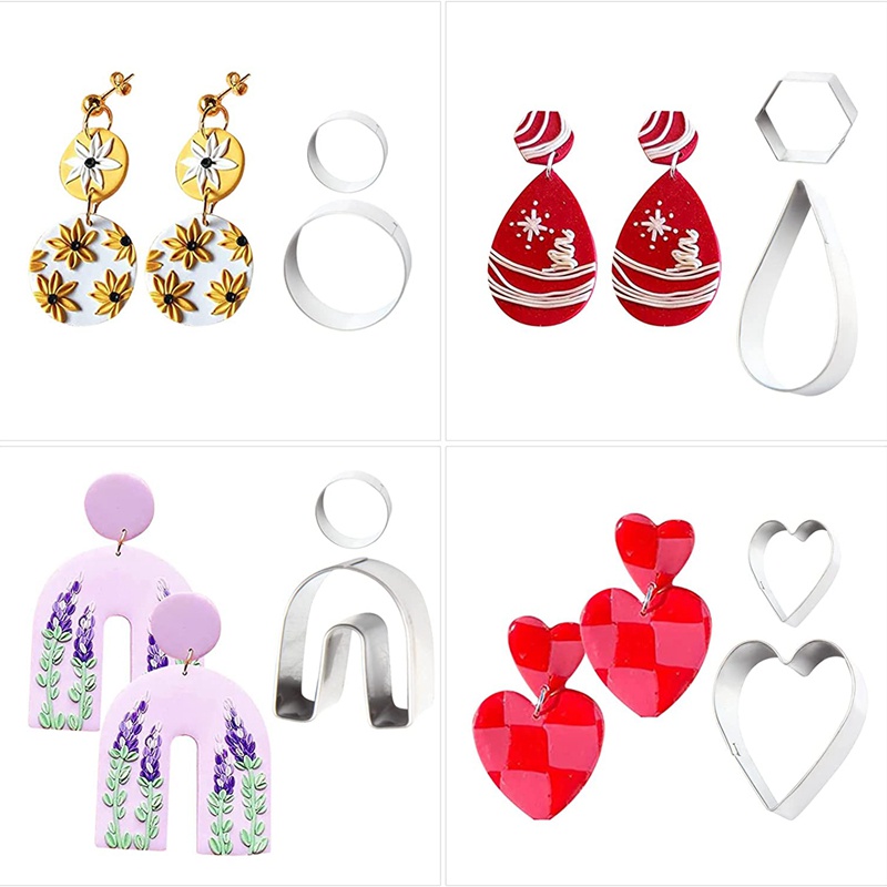 Bộ 42 Dụng Cụ Cắt Đất Sét Bằng Thép Không Gỉ Polymer Và 40 Khuôn Cắt Hình Tròn