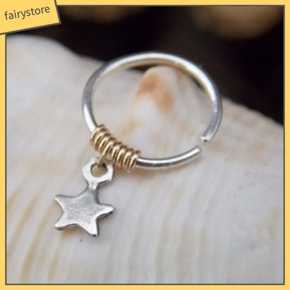 1 Khuyên Tai Tròn Đính Ngôi Sao Thời Trang