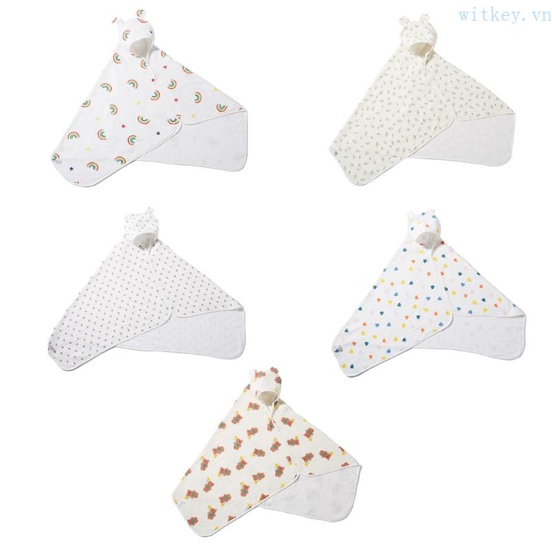 Khăn Tắm Mềm Mại Có Mũ Trùm Tai Dễ Thương Cho Bé Sơ Sinh