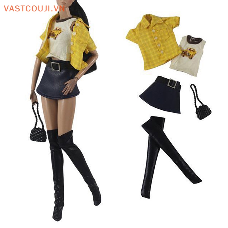 Set 4 Chân Váy + Túi Xách Xinh Xắn Cho Búp Bê 30cm Tỉ Lệ 1 / 6