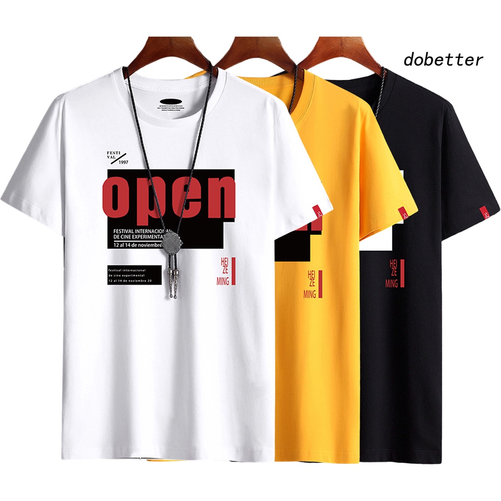 Áo Thun Tay Ngắn Cổ Tròn In Chữ Thoải Mái Thời Trang Mùa Hè Cho Nam