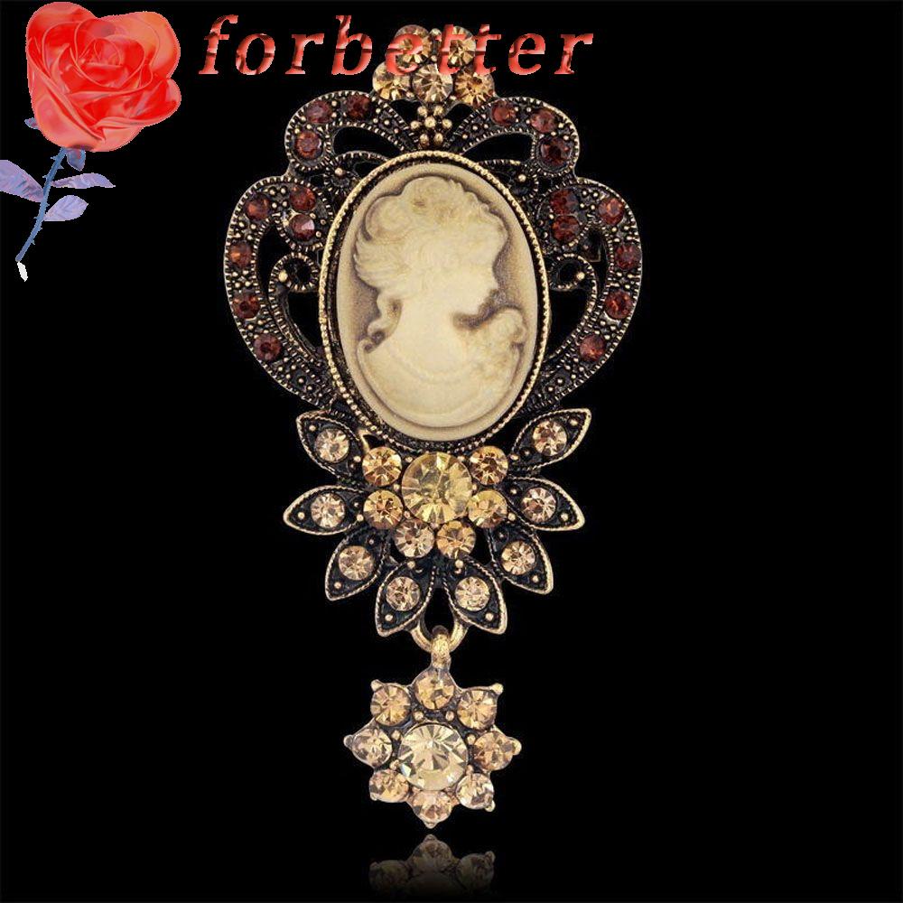 Ghim Cài Áo Thiết Kế Tinh Tế|Màu Sắc Phấn Trang Điểm Cameo Queen|Trang Sức Cổ Điển