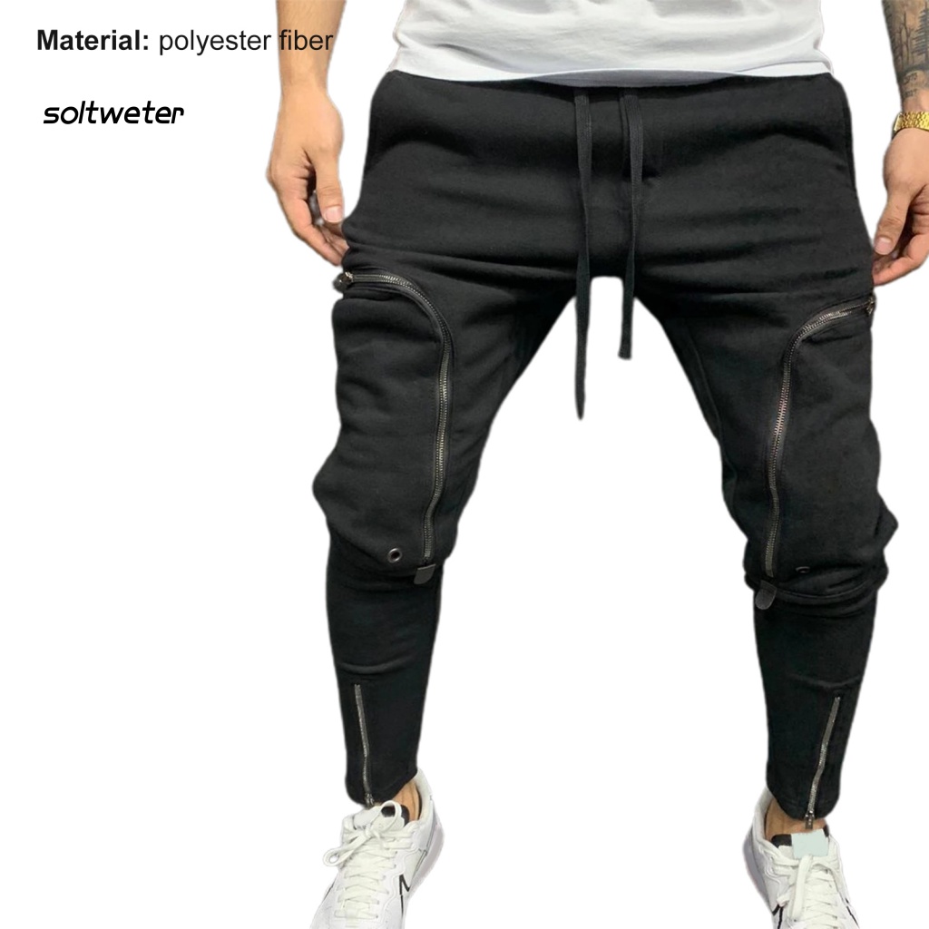 Quần Dài Dây Rút Nhiều Túi Màu Sắc Đơn Giản Thời Trang Đường Phố Cho Nam