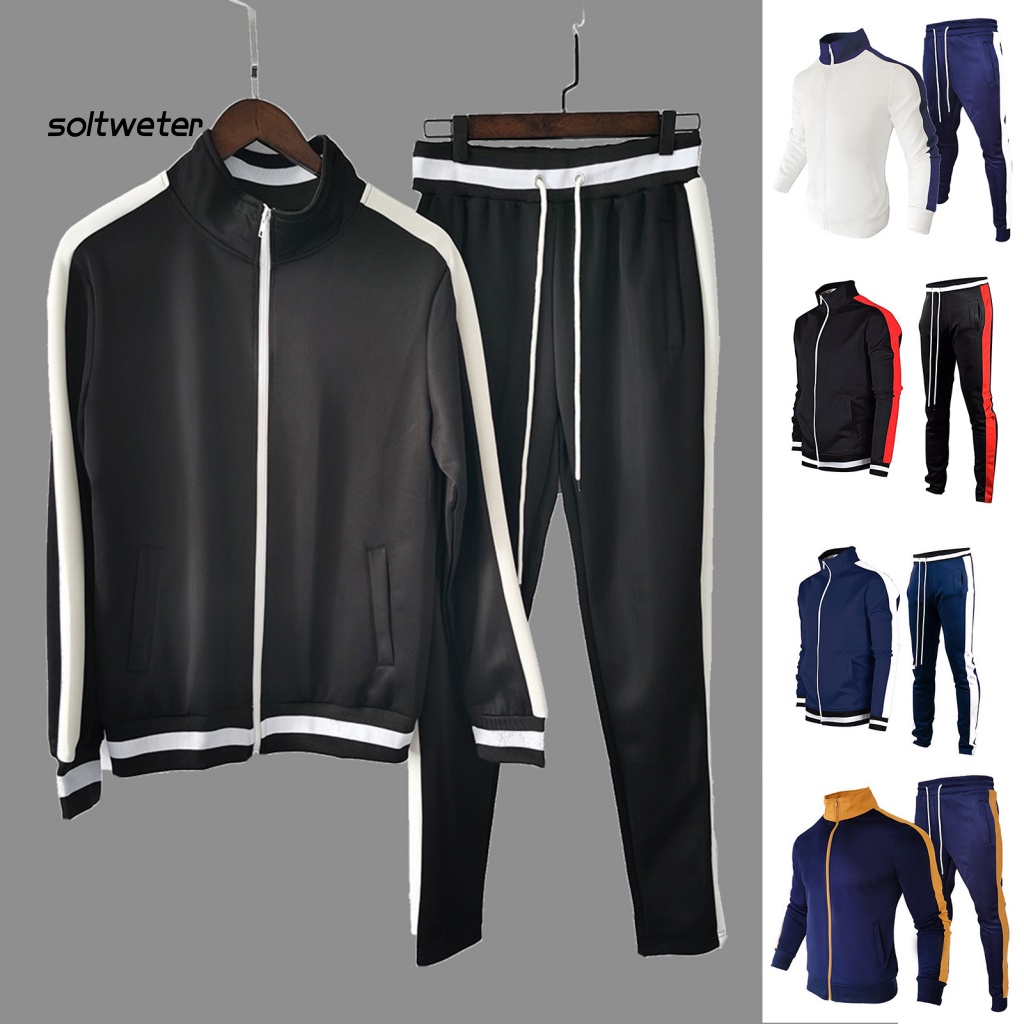 Set Đồ Thể Thao 2 Món Gồm Áo Nỉ Cổ Đứng Tay Dài Có Khóa Kéo Và Quần Dài Dây Rút Ấm Áp