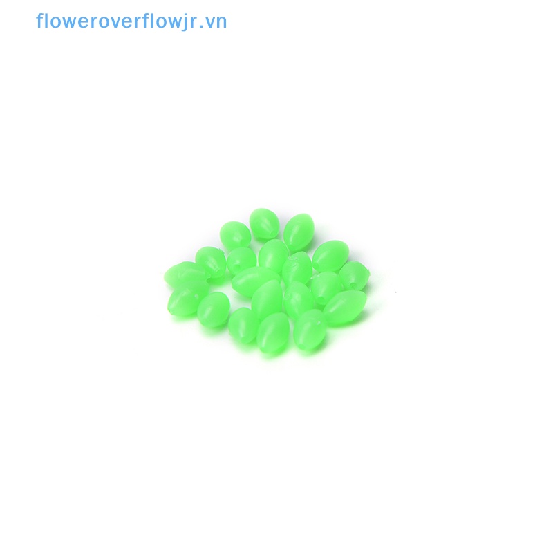 100 Hạt Xỏ Lỗ Hình Oval Mềm Phát Sáng Kích Thước 5mm / 8mm / 10mm Dùng Trong Câu Cá