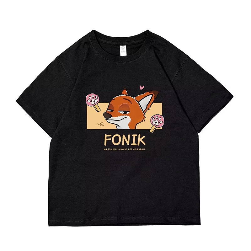 EERSHENSHI Áo Thun cotton Tay Ngắn In Họa Tiết Hoạt Hình Đơn Giản Chất Lượng Cao Cho Cặp Đôi