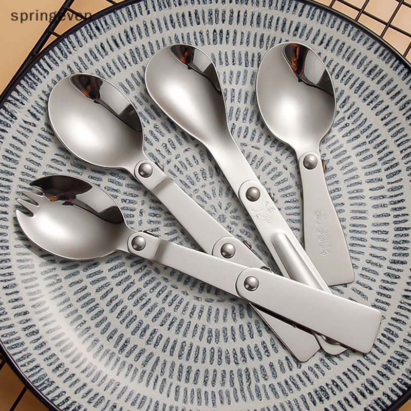 Bộ Muỗng Nĩa Bằng Thép Không Gỉ 304 Thiết Kế Nhỏ Gọn Tiện Dụng