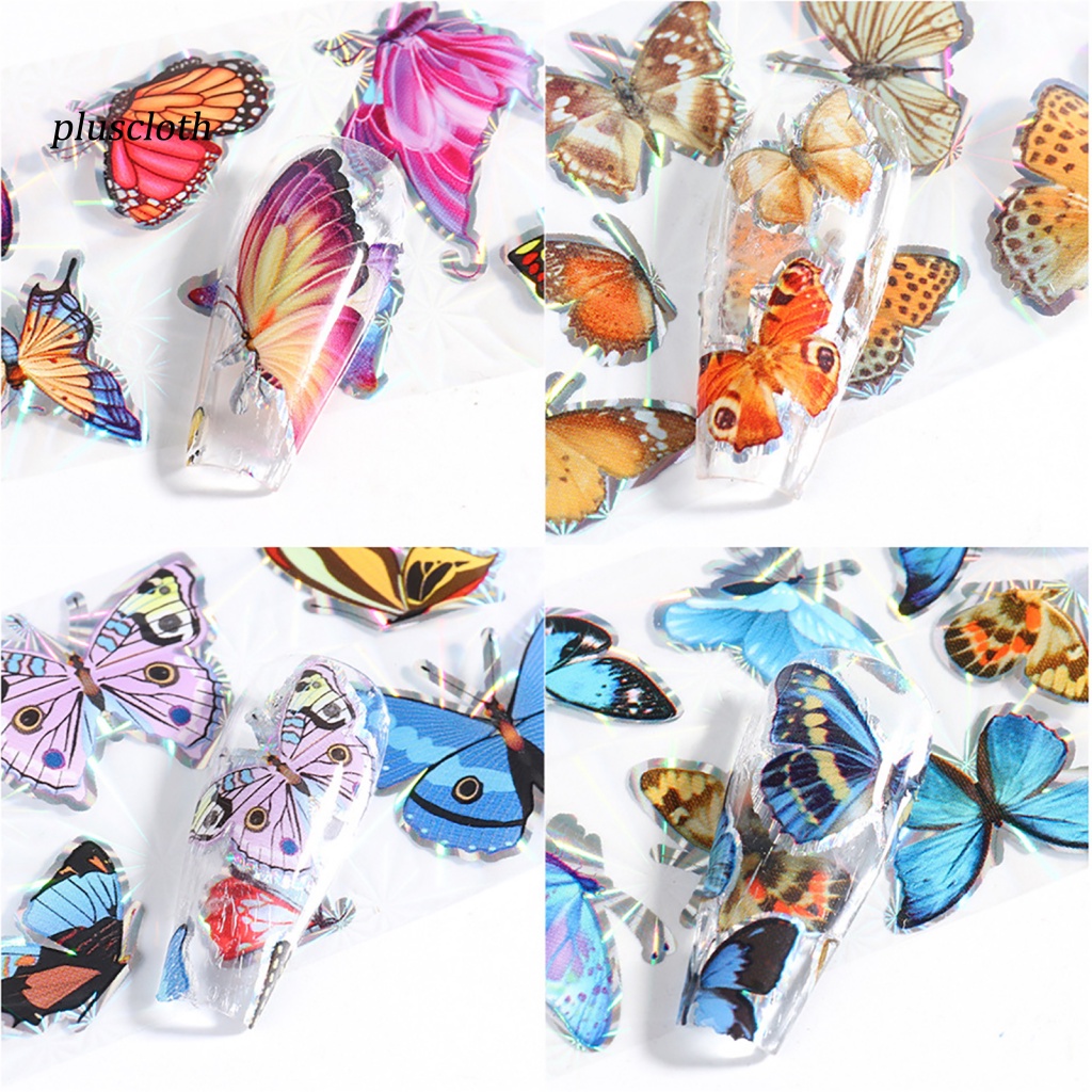 20 Miếng Dán Trang Trí Móng Tay Hình Bướm Xinh Xắn