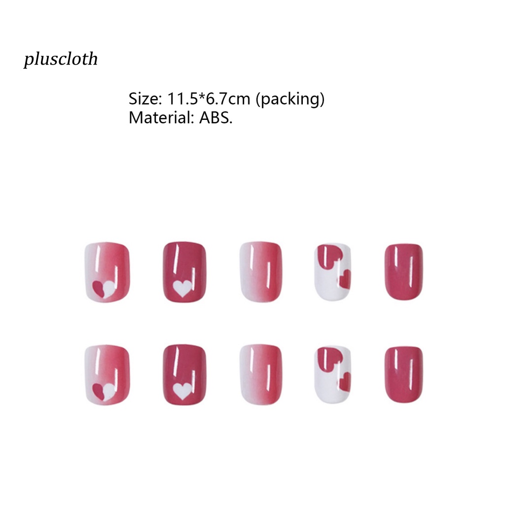 1 Bộ Móng Tay Giả Hình Trái Tim Bằng Nhựa ABS