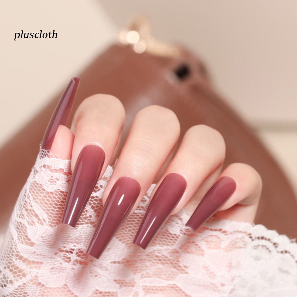 1 Bộ Móng Tay Giả Che Phủ Toàn Diện Đầu Dẹt Cho Nữ