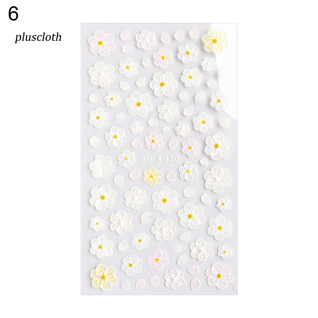 Miếng Dán Trang Trí Móng Tay Họa Tiết Ren Hoa 5D Xinh Xắn