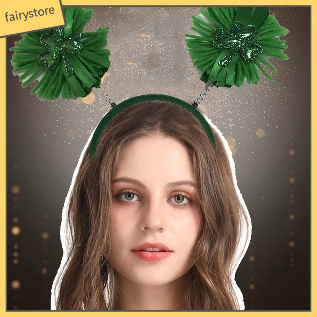 Băng Đô Cài Tóc Đính Cỏ Bốn Lá Chống Trượt Thiết Kế Vui Nhộn