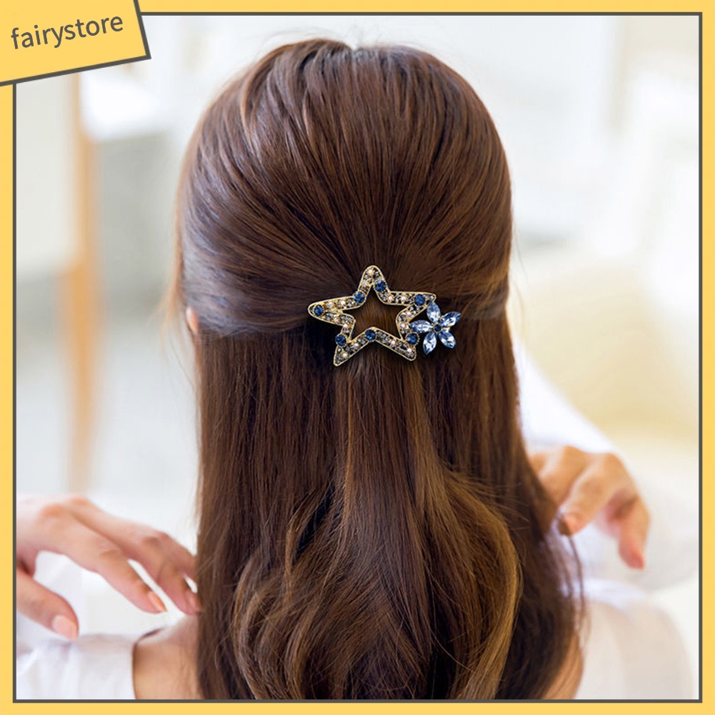 Kẹp Tóc Hình Ngôi Sao Đính Đá Thời Trang Cho Nữ