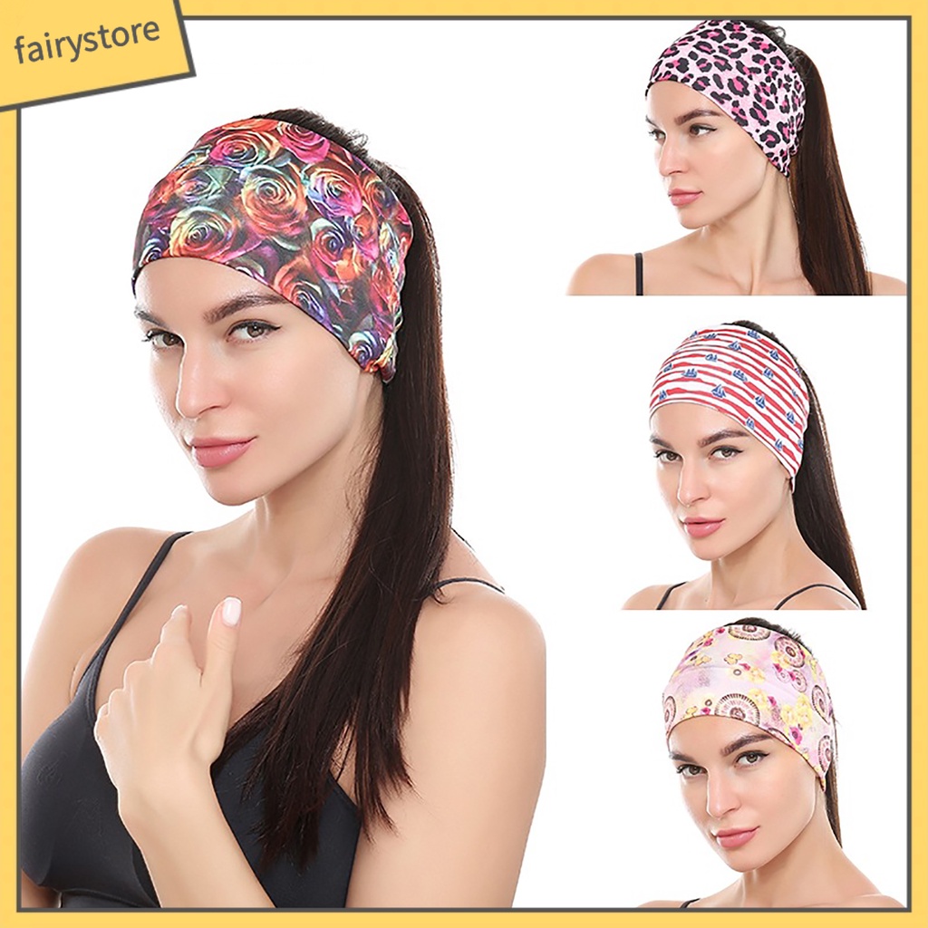 Băng Đô Thể Thao Bản Rộng Co Giãn 3D Cho Nữ