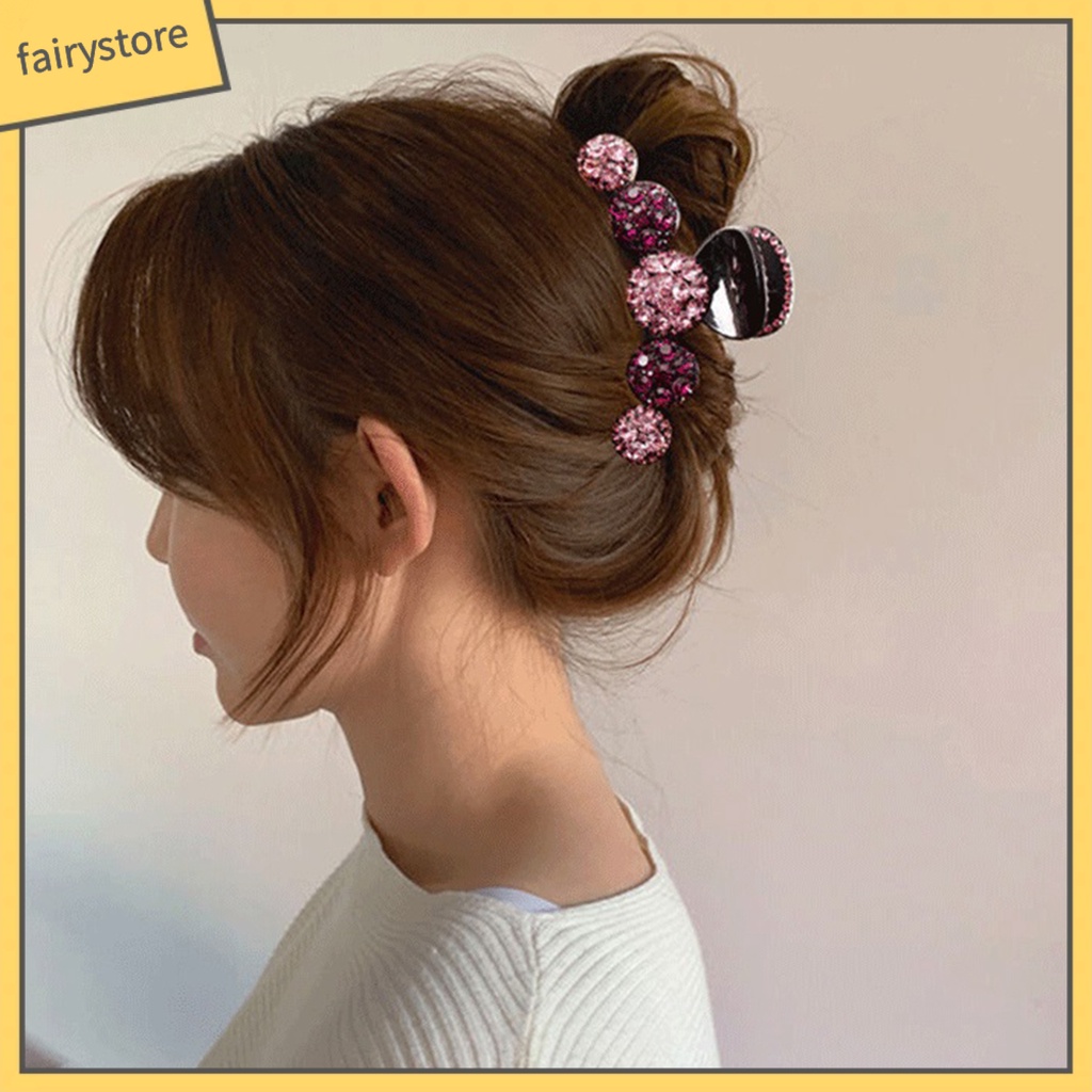 Kẹp Tóc Càng Cua Lớn Đính Đá Sáng Màu Sắc Tươi Sáng