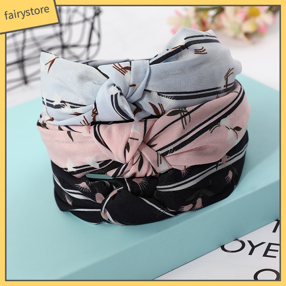 Băng Đô Cài Tóc Bản Rộng Thắt Nút Chéo Handmade Ngọt Ngào Cho Nữ