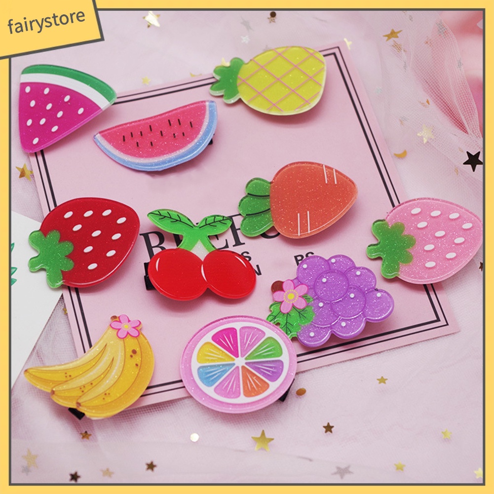 Set 2 Kẹp Tóc Hình Trái Cây Xinh Xắn Cho Nữ