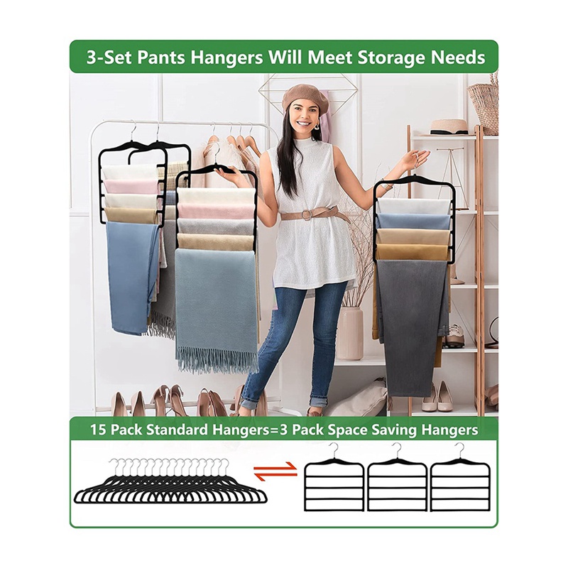 Set 10 Móc Treo Quần Áo Bằng Nhung Tiết Kiệm Diện Tích