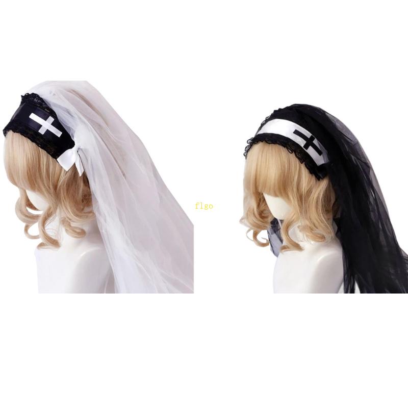 Mạng Che Mặt Màu Đen Phối Ren Kèm Lược Cài Tóc Phong Cách Lolit Halloween