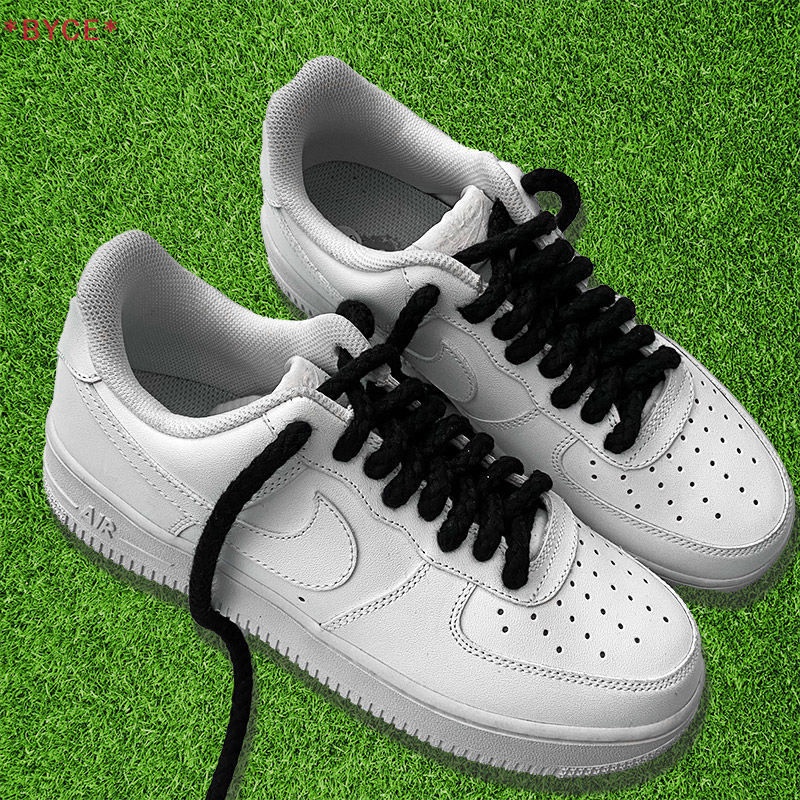 1 Cặp Dây Giày Cotton Lanh Hình Tròn 8mm AF1 120CM Chất Lượng Cao Mới