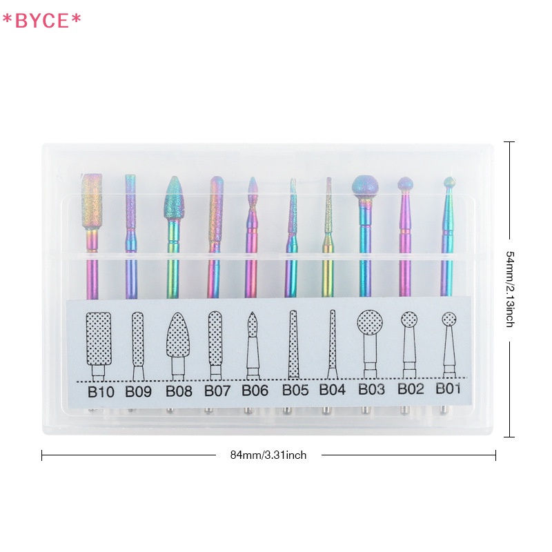 Set 10 Mũi Khoan Móng Tay Bằng Sứ Acrylic Tiện Dụng Mới