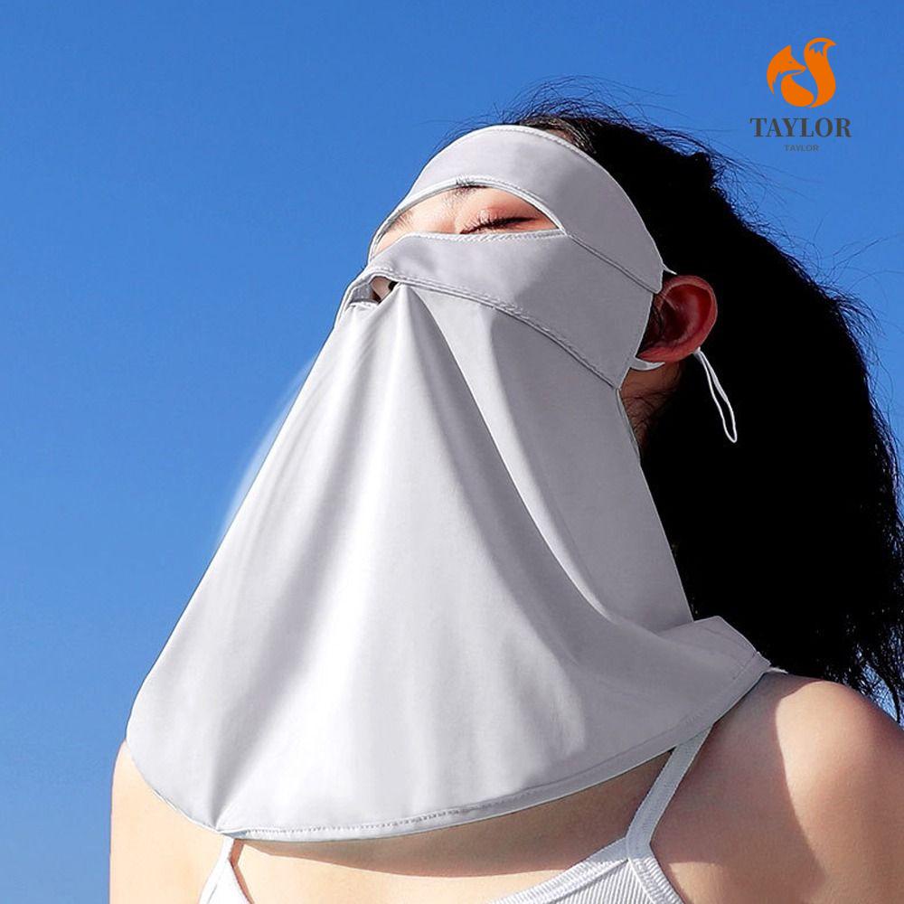 Khẩu Trang Chống Nắng Tia UV Màu Trơn Tích Hợp Tấm Che Mặt Và Cổ TAYLOR1 Tùy Chỉnh Chống Nắng Tiện Dụng Cho Mùa Hè