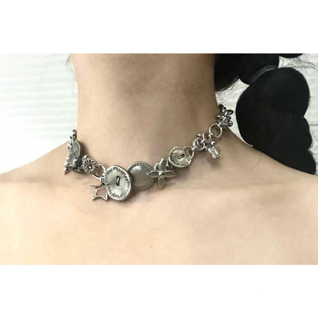 Vòng Cổ Choker Kim Loại Thời Trang Thu Đông Cho Cặp Đôi