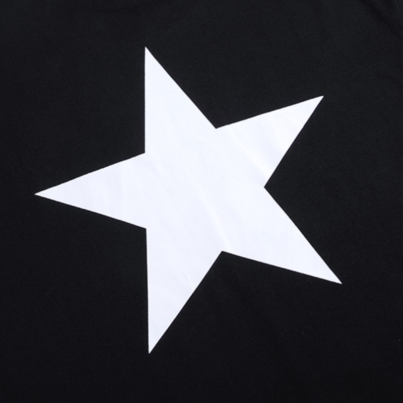 Áo Thun cotton Ngắn Tay In Hình Ngôi Sao Năm Cánh Thời Trang