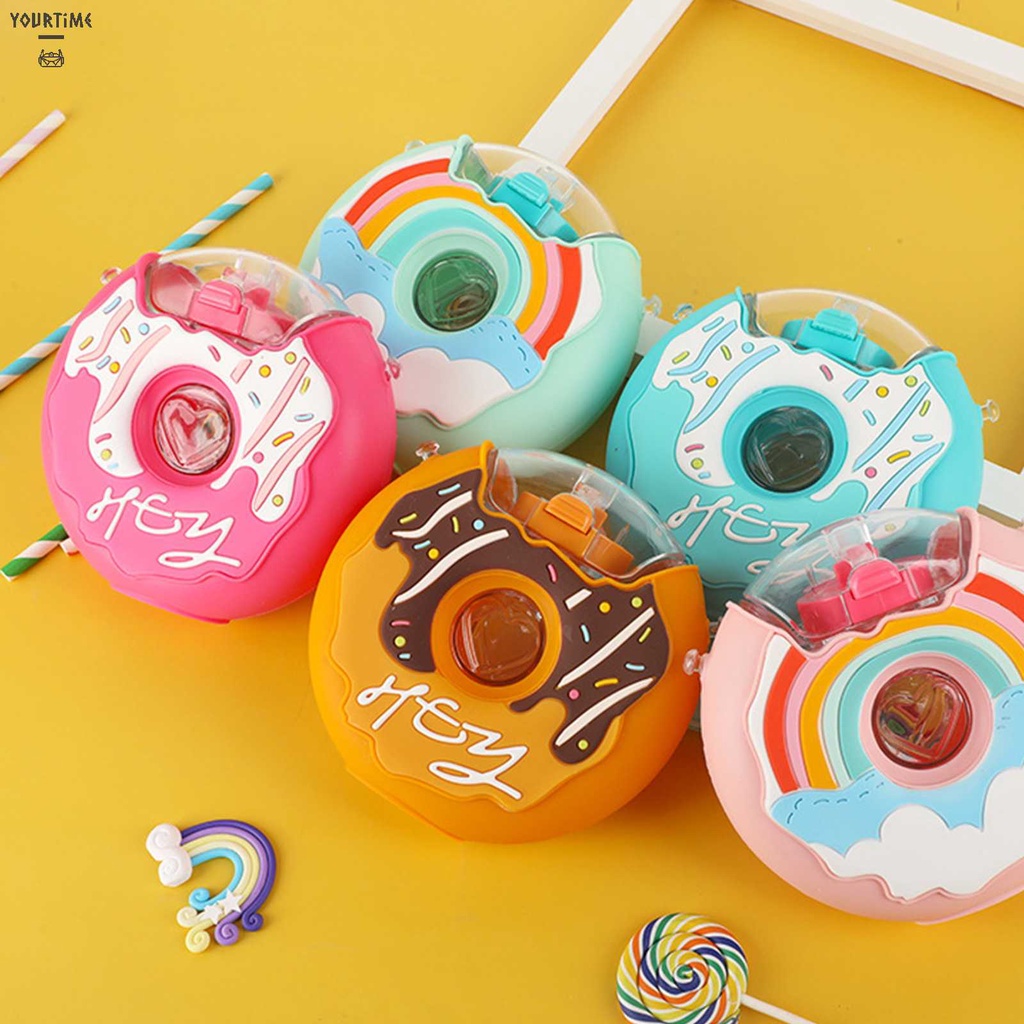 Bình Nước Nhựa 380ml Hình Bánh Donut Dễ Thương