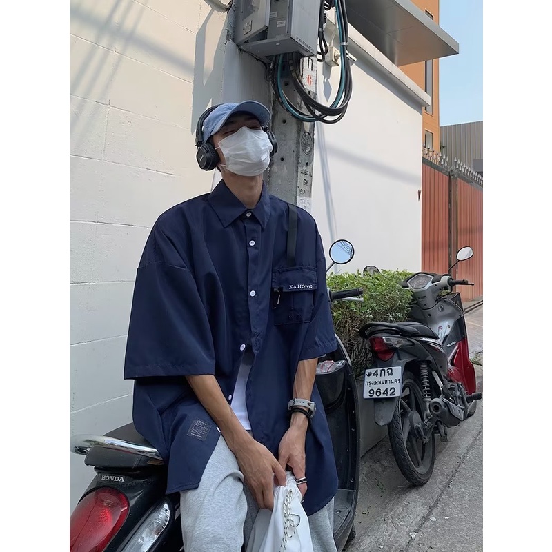 Áo Sơ Mi Tay Ngắn Dáng Rộng Thời Trang Mùa Hè Hàng Mới 2023 Dành Cho Bạn Nam