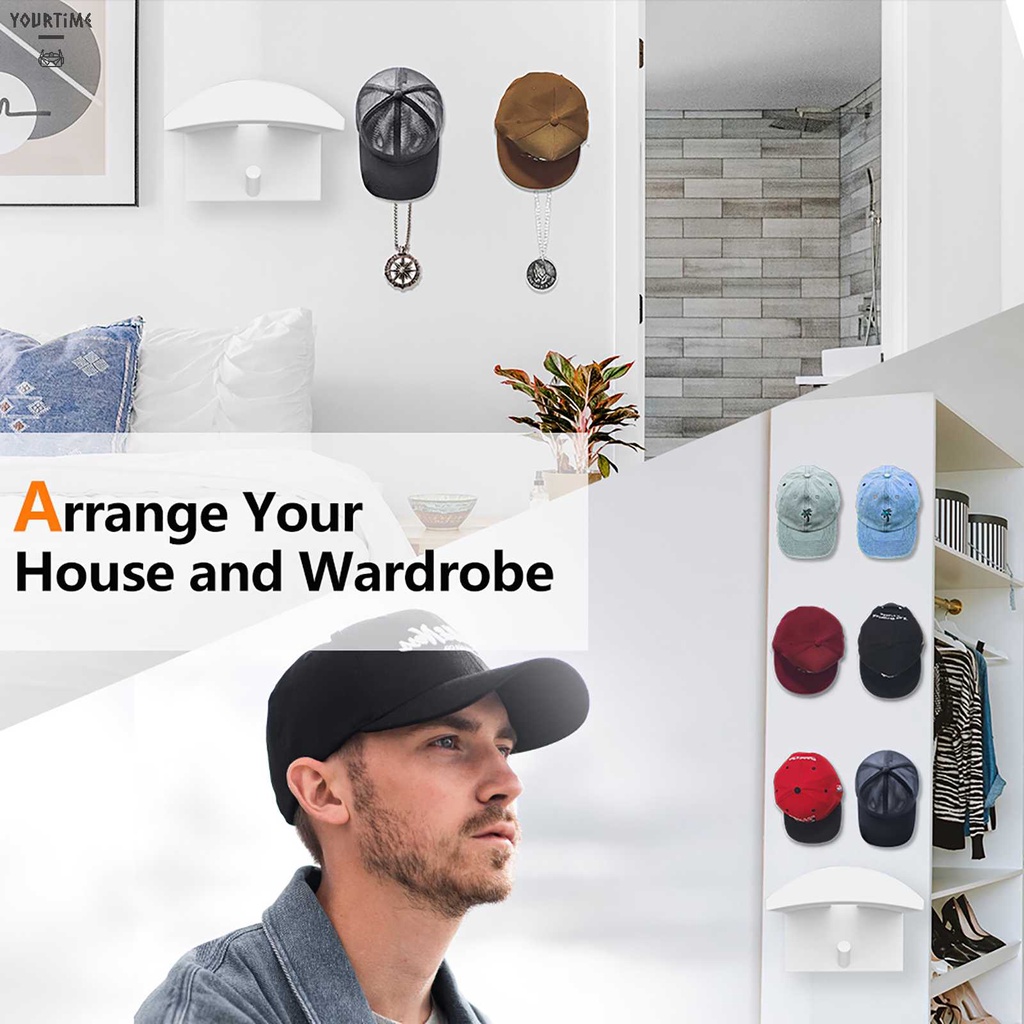 Set 10 Móc Treo Mũ Bóng Chày Dán Tường Hiện Đại