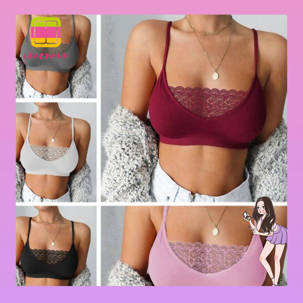 Áo Lót Hai Dây Phối Ren Co Giãn Thời Trang Đi Biển