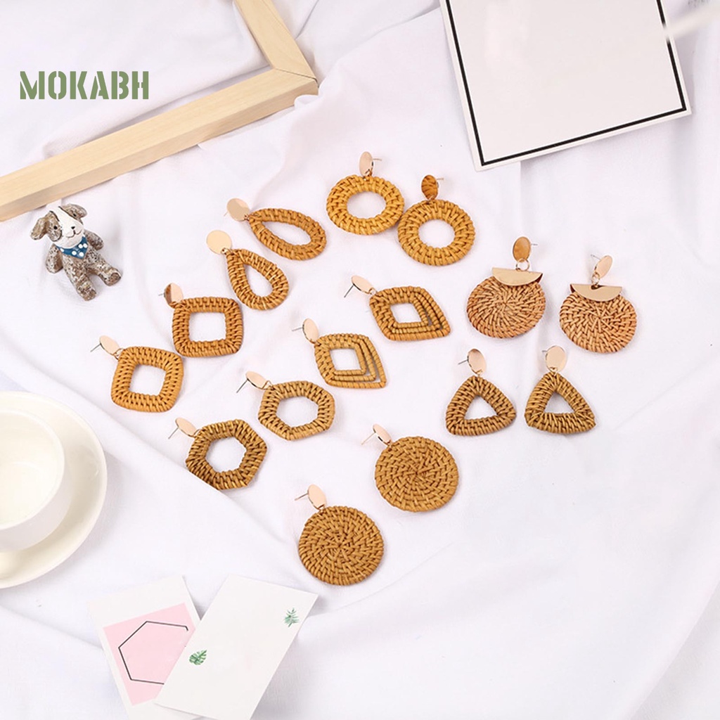 1 Đôi Bông Tai Họa Tiết Hình Học Kiểu Dáng Vintage Nhẹ Nhàng Thanh Lịch Dành Cho Nữ