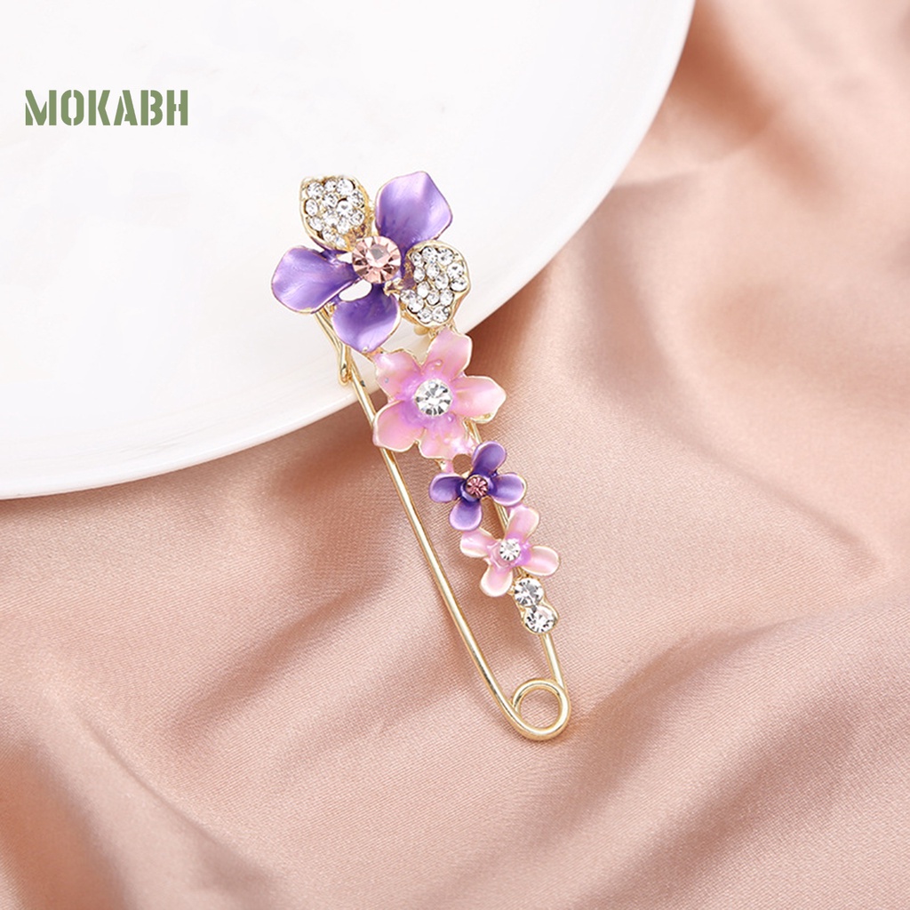 Ghim Cài Áo Hình Hoa Đính Đá Mạ Điện Dễ Phối Đồ Thời Trang Cho Nữ