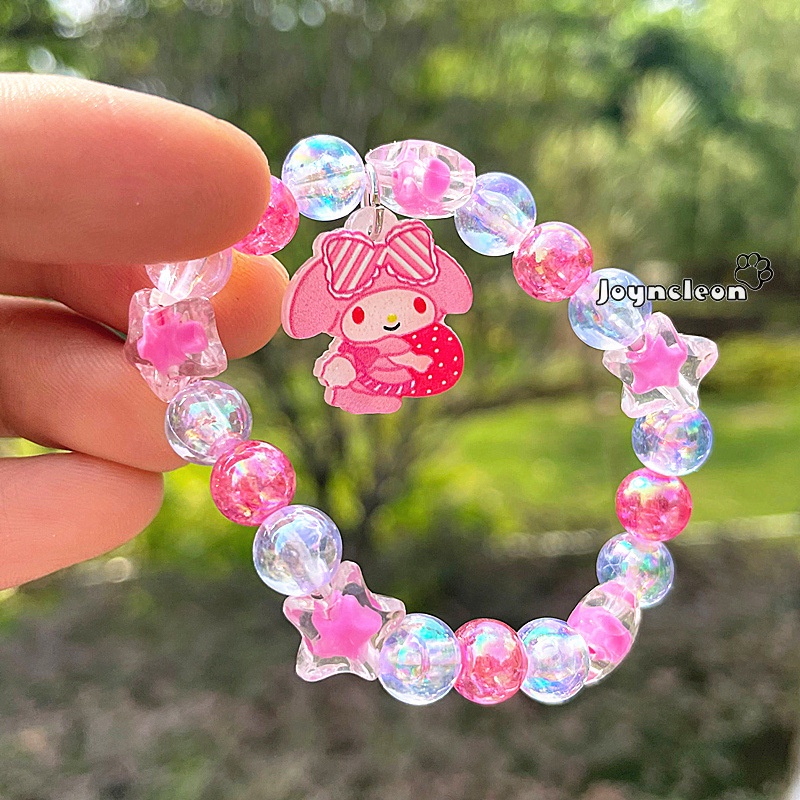Joyncleon Vòng Tay Xỏ Hạt Resin Pha Lê Họa Tiết Hoạt Hình Dễ Thương Làm Quà Tặng Cho Học Sinh (Màu