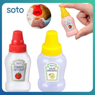 ♫ Mini Sauce Bottle Tomato Ketchup Bottle Portable Small Sauce Container Salad Dressing Pantry For Bento Box