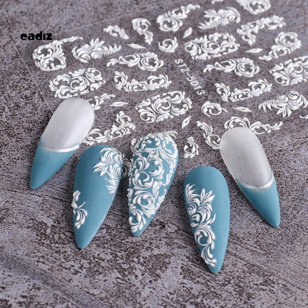 Bộ 8 Miếng Dán Họa Tiết 3D Tinh Tế Thân Thiện Với Môi Trường Trang Trí Móng Tay DIY